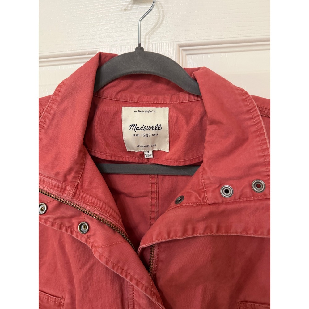 Madewell‎ Fleet Jacket Womens Small Terracotta Red Utility Military Field Coat - Picture 4 of 8